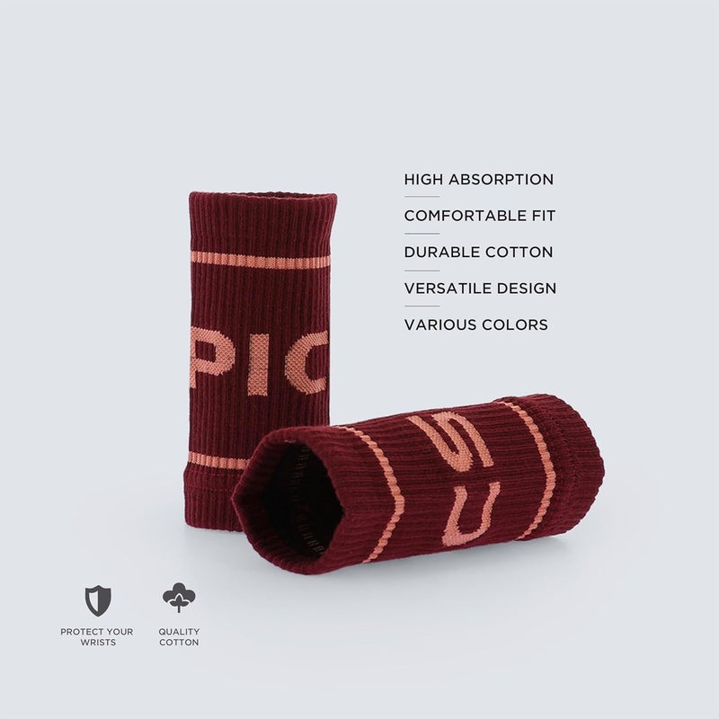 PICSIL - Cotton Sports Wristbands | Absorbent and Breathable | Ideal for Gym, Cross Training, Running and Tennis | Use with Grips | Unisex Design | - Image 2